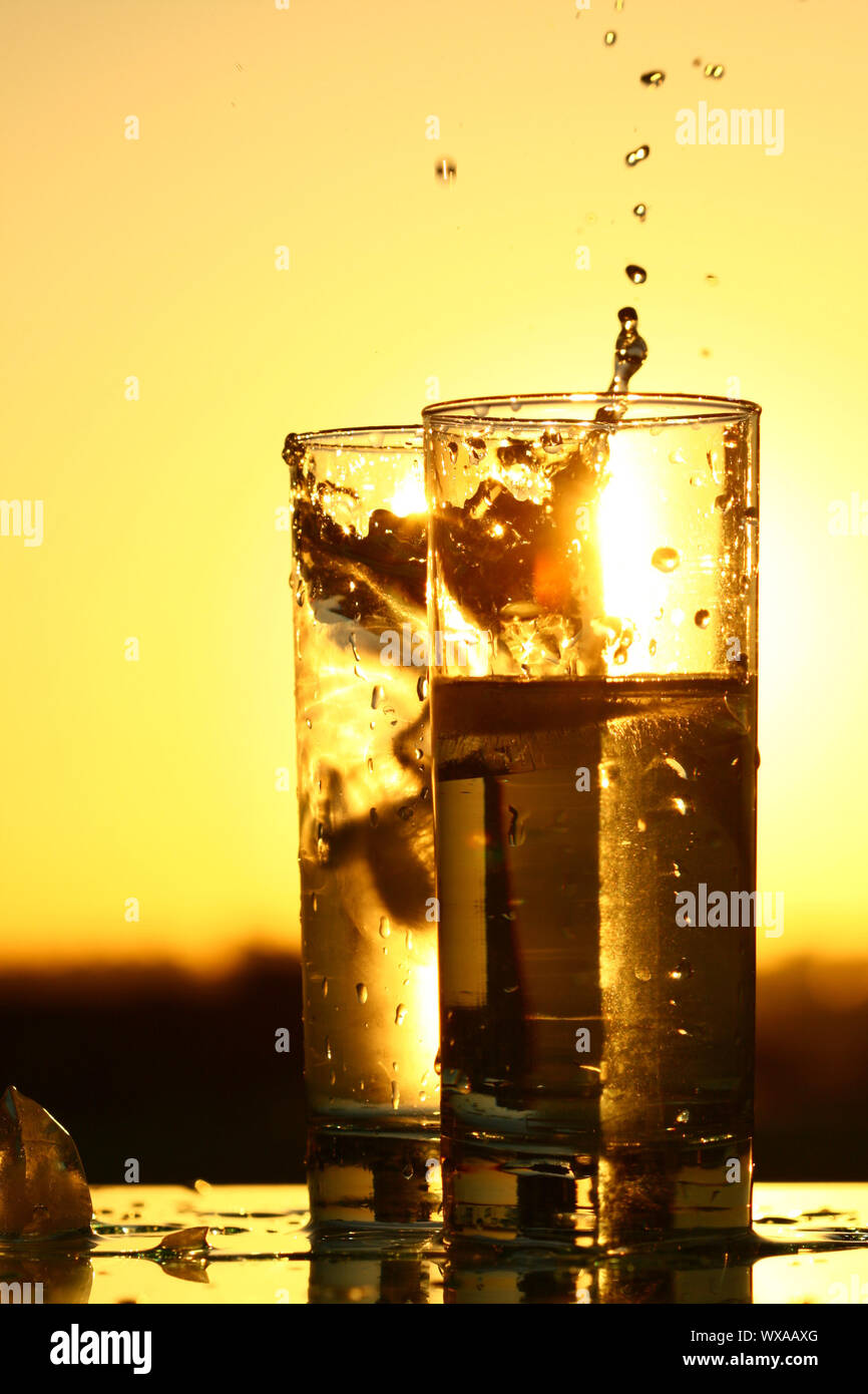 clean cold water in glass Stock Photo Alamy
