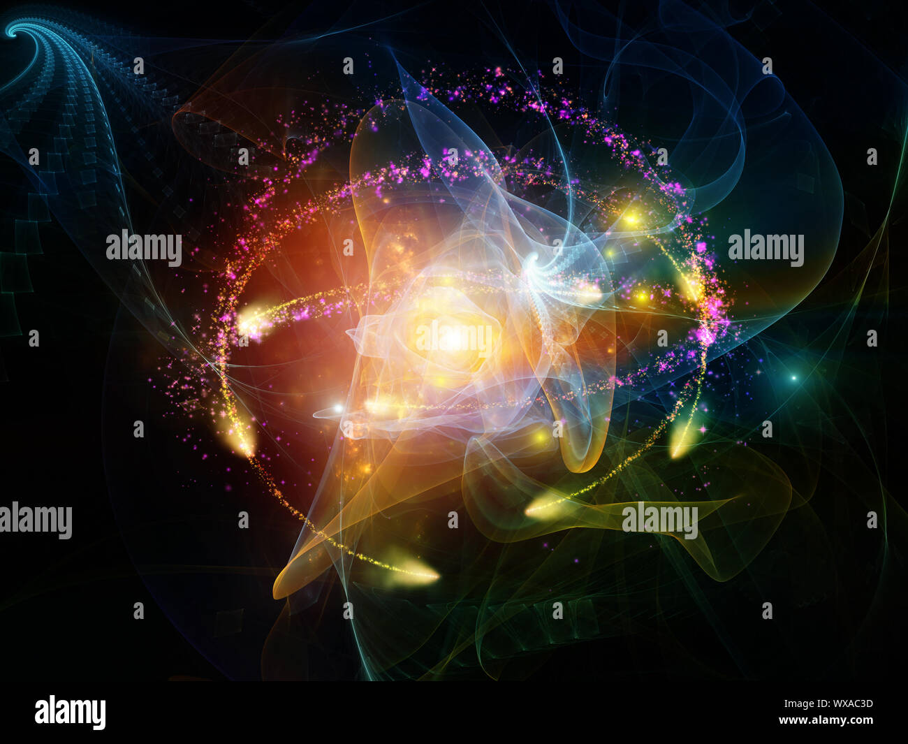 Composition of lights, fractal flames and abstract elements on the ...