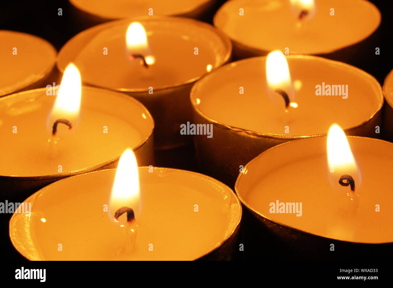 candles in the dark in a romantic night Stock Photo Alamy