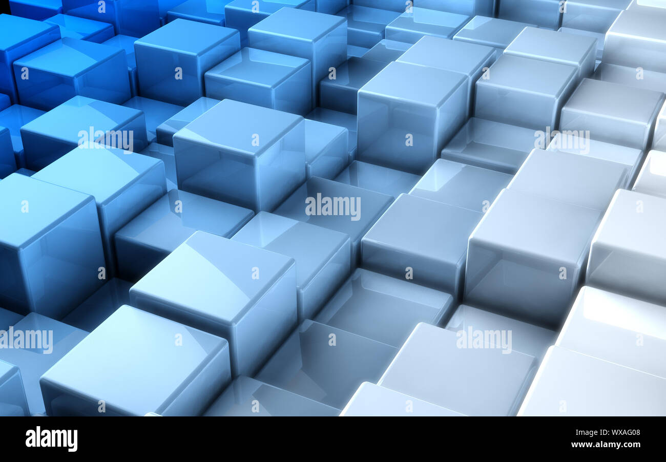 Abstract image of cubes background in blue toned Stock Photo - Alamy
