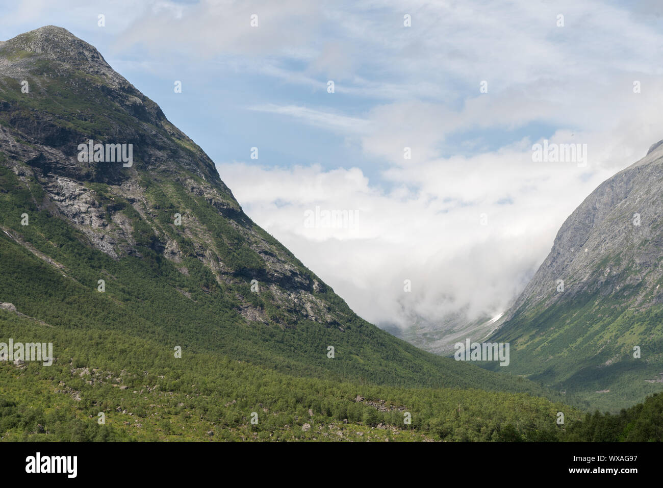 Pass Road to Trollstigen in Norway Stock Photo