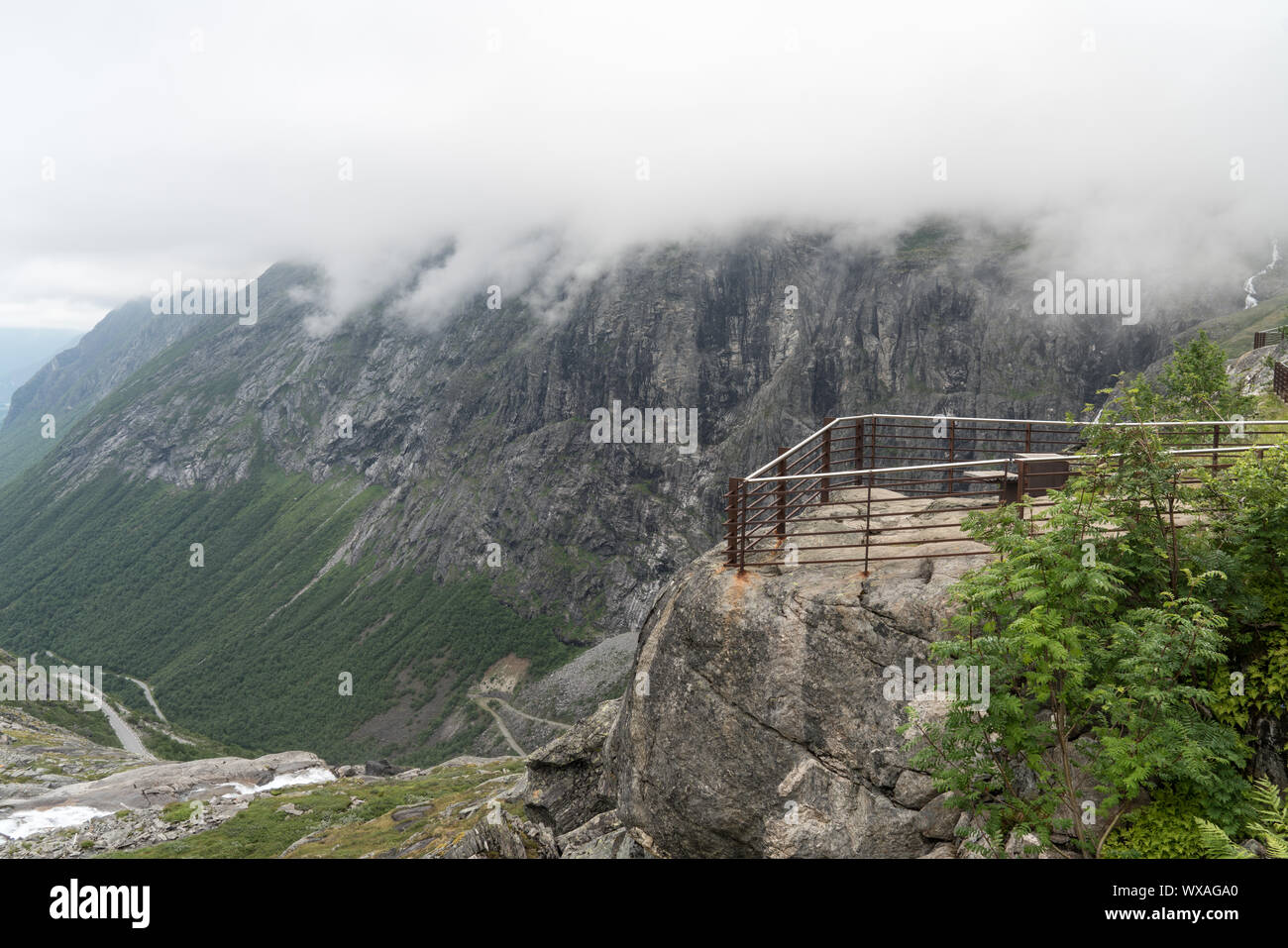 Observation deck at Trollstigen Stock Photo