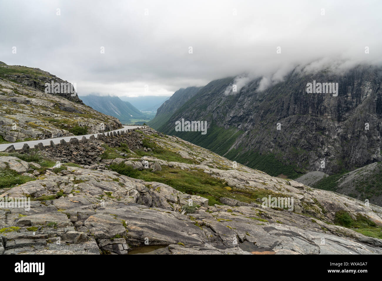 Pass Road to Trollstigen in Norway Stock Photo