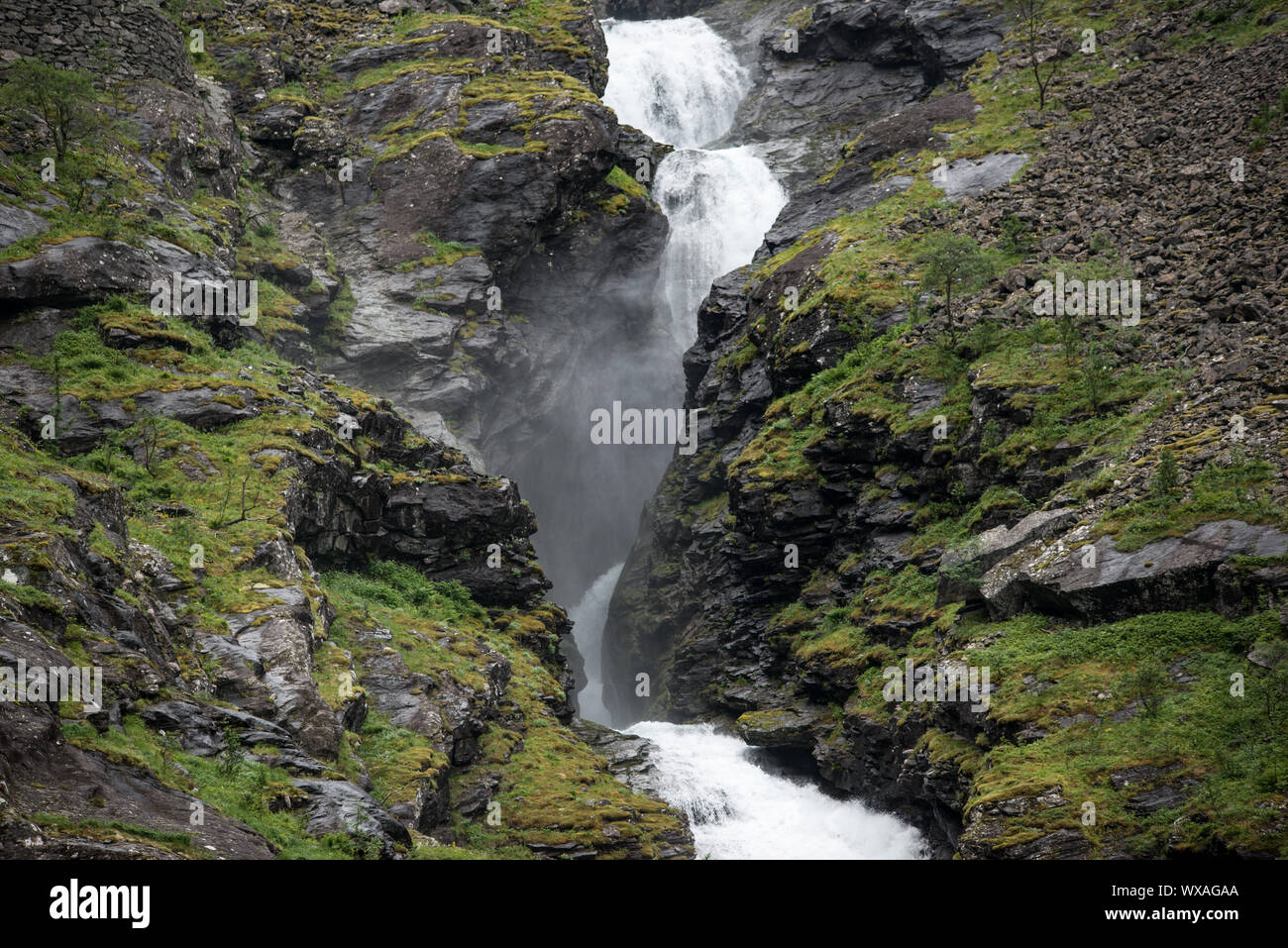 Stigfossen waterfall at Trollstigen Stock Photo