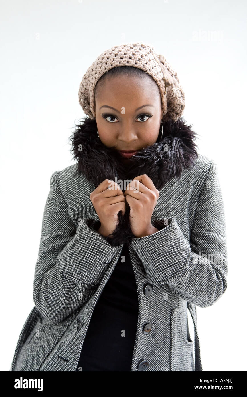 African woman wearing coat fur hi-res stock photography and images - Alamy