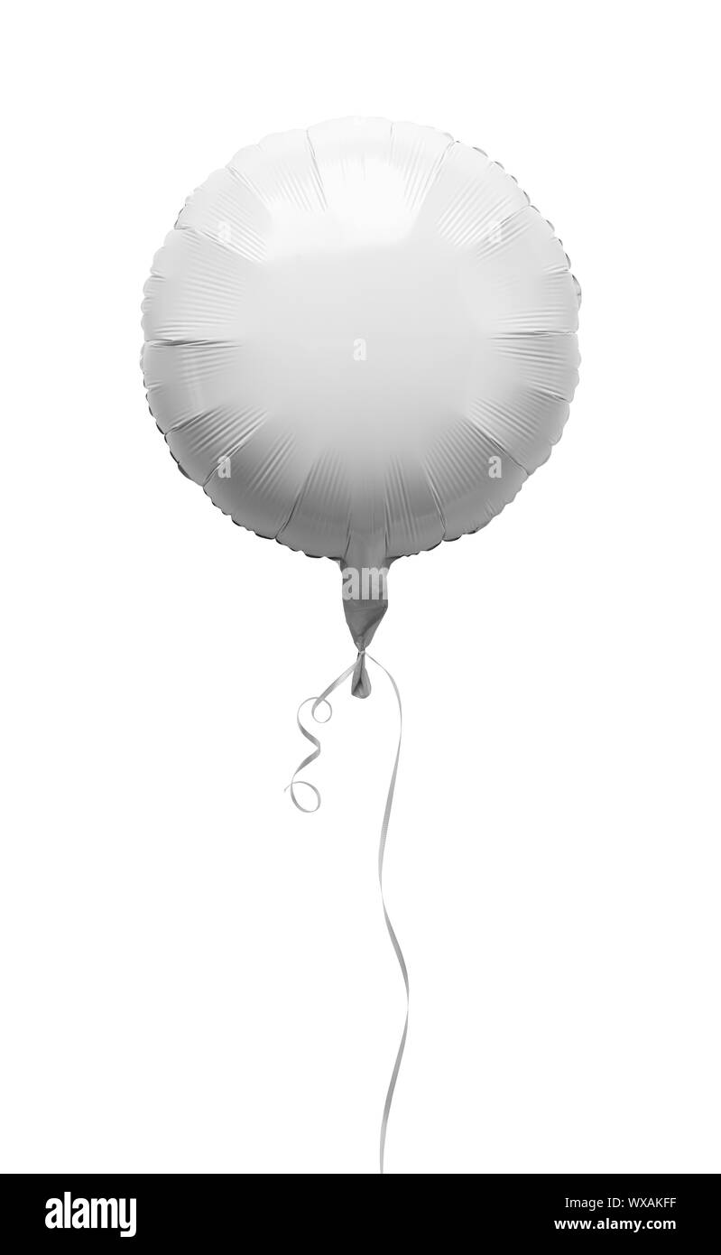 Round White Balloons Isolated on White Background. Stock Photo