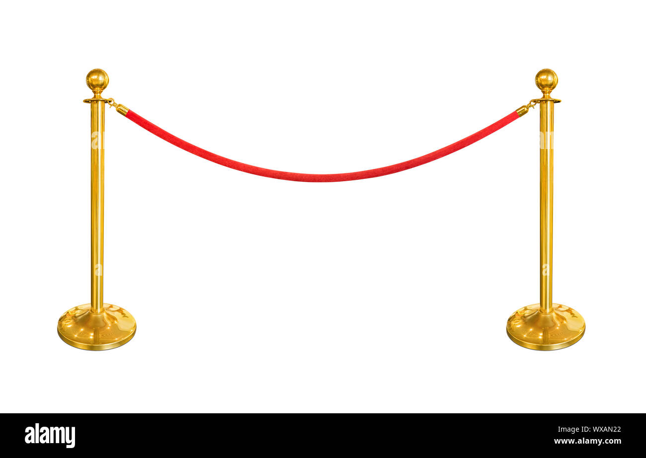 Red velvet rope barrier Stock Photo - Alamy