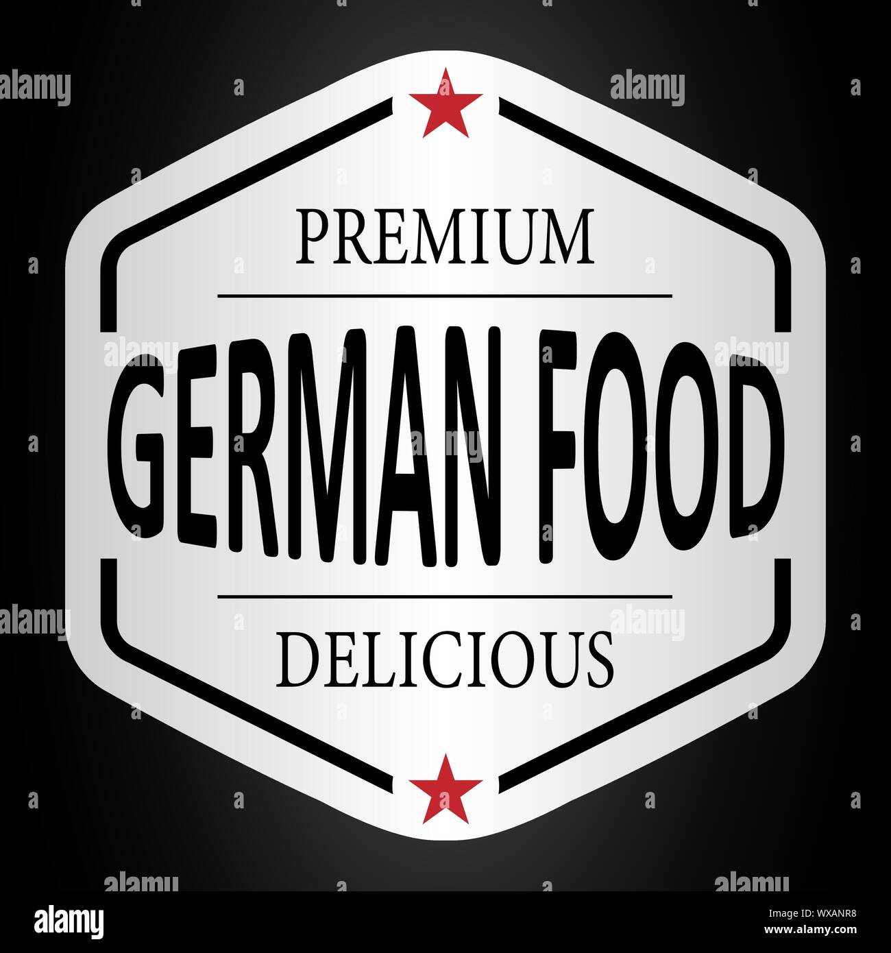 premium quality delicious german food paper badge logo Stock Vector