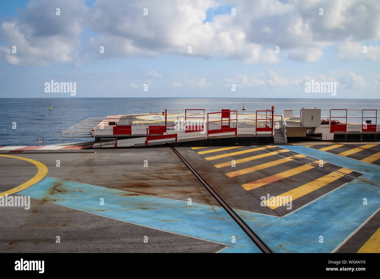 Helicopter landing pad by the sea Stock Photo Alamy