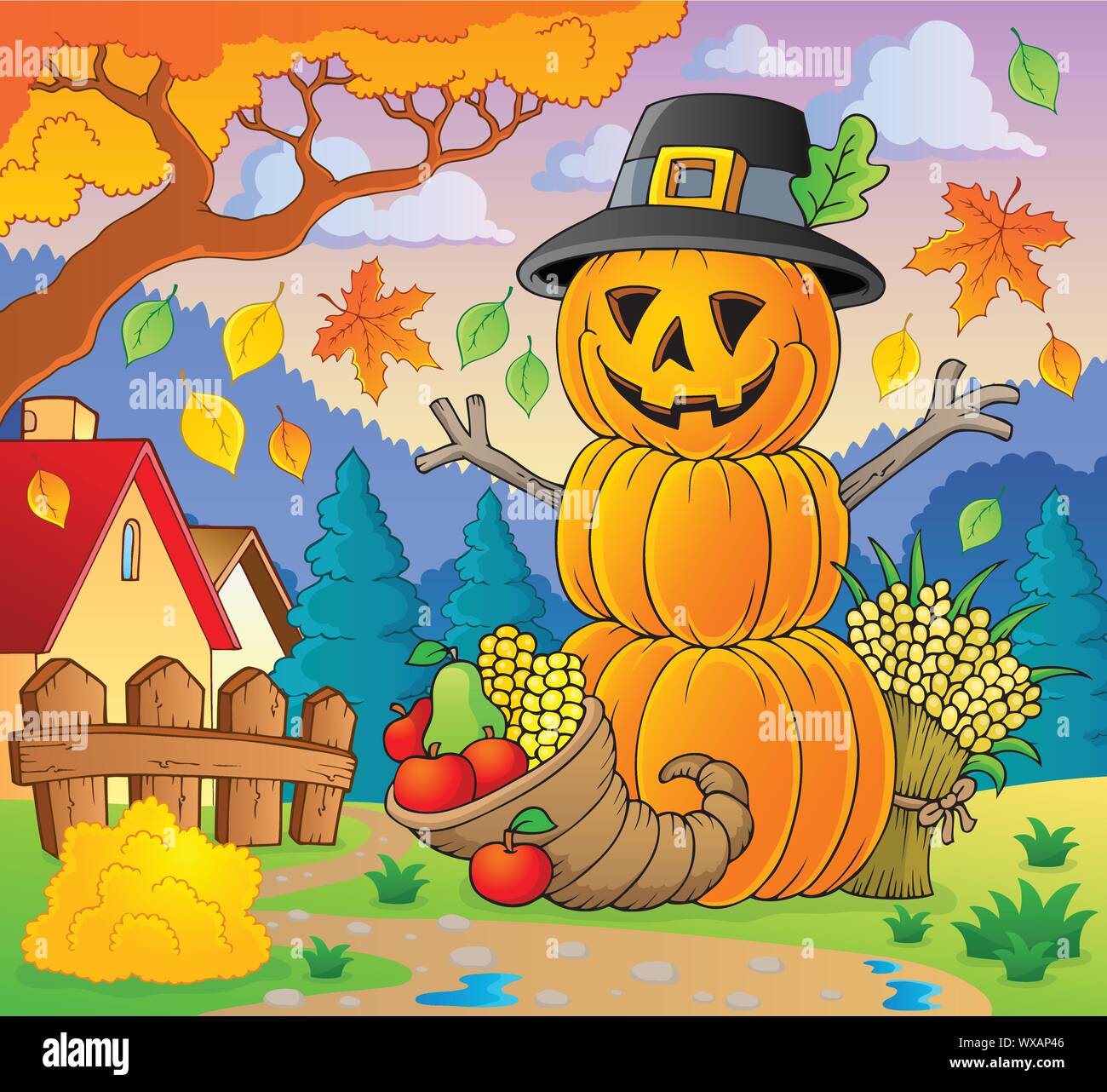 Thanksgiving theme image 2 Stock Vector