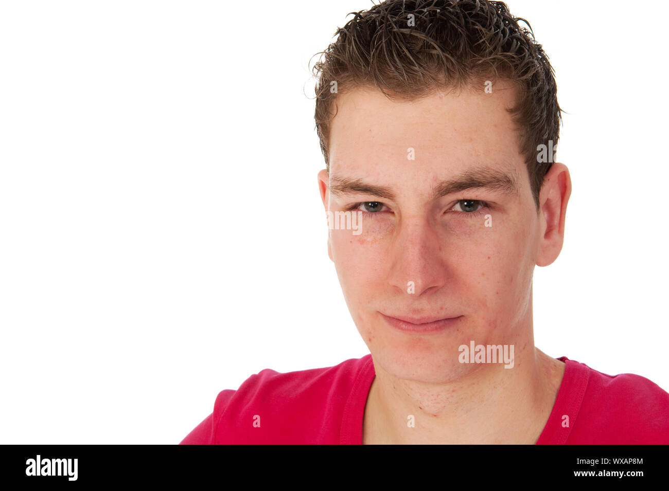 Portrait of an young man on white background Stock Photo - Alamy