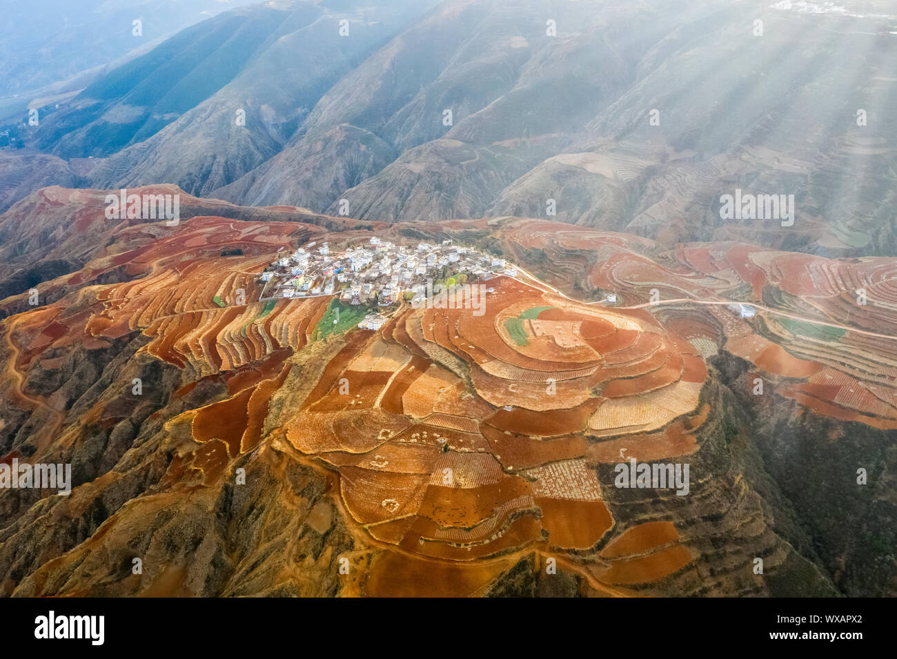aerial view of red land Stock Photo Alamy