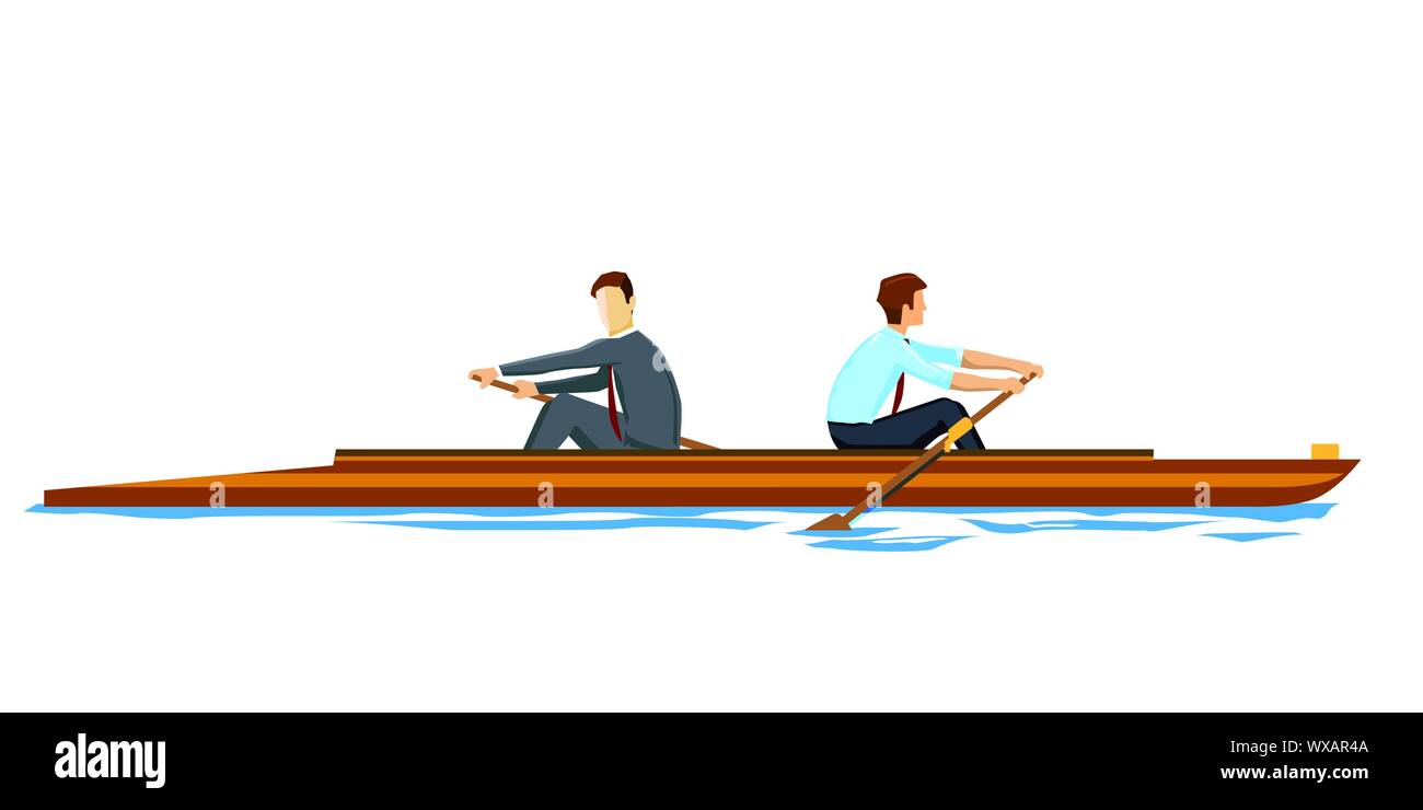 Rowing, cooperation concept, illustration Stock Vector Image & Art Alamy