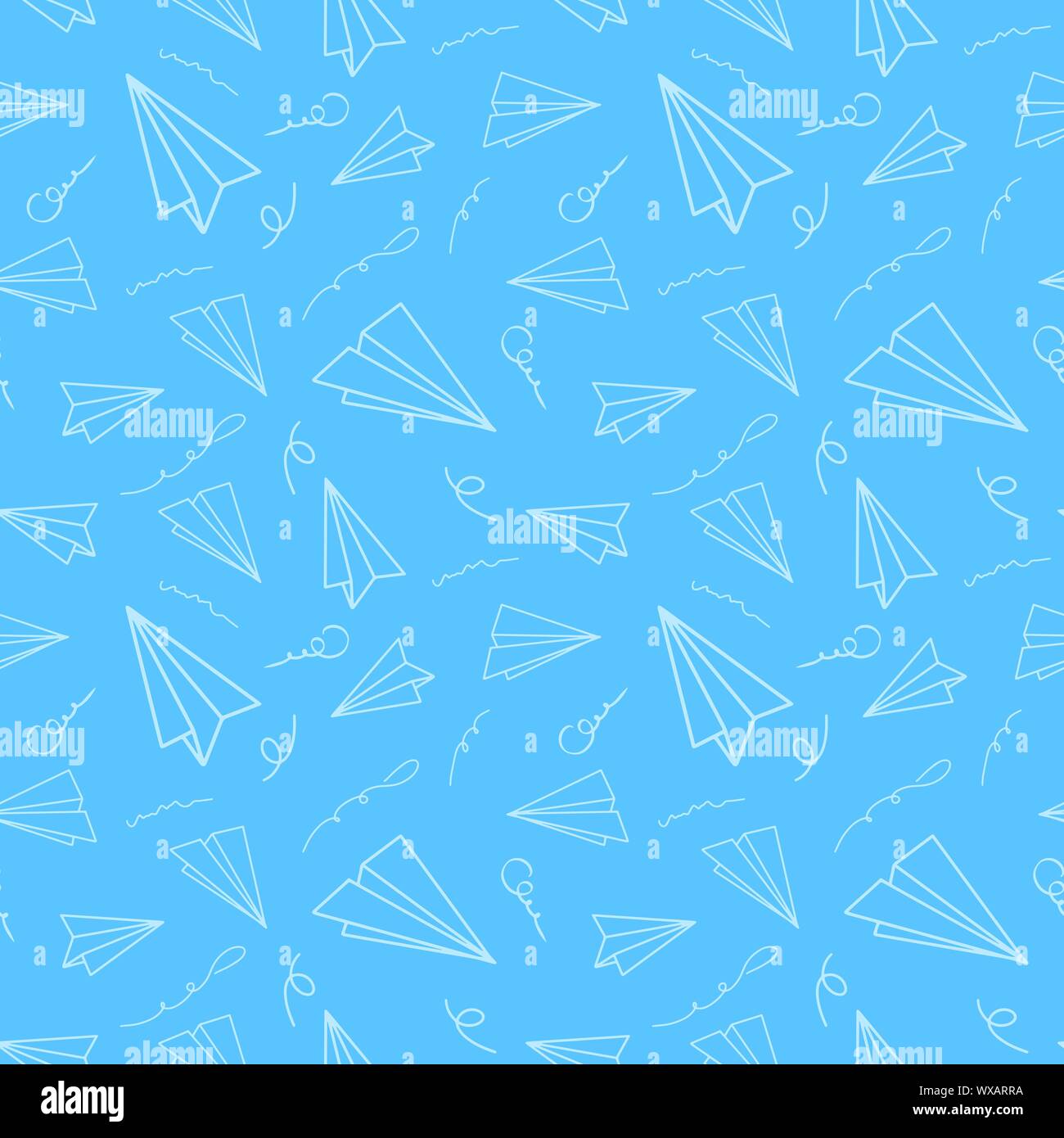 Paper airplane seamless pattern Stock Vector