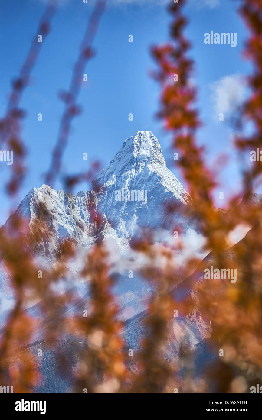 Mountain Ama Dablam in Nepal Stock Photo
