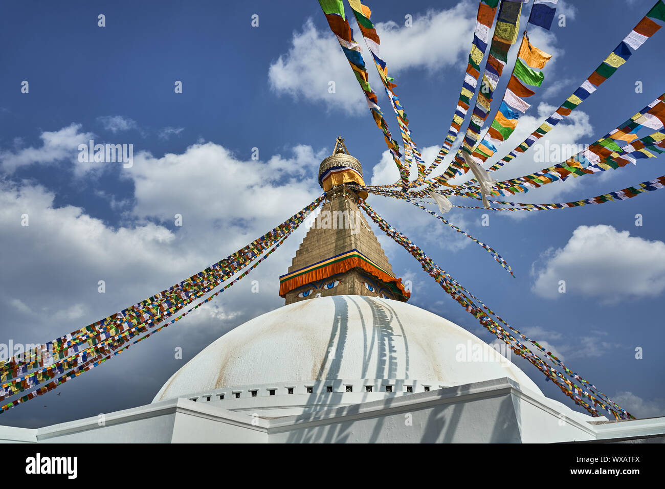 Stupa Boudna Boudhha in Kathmandu - Nepal Stock Photo