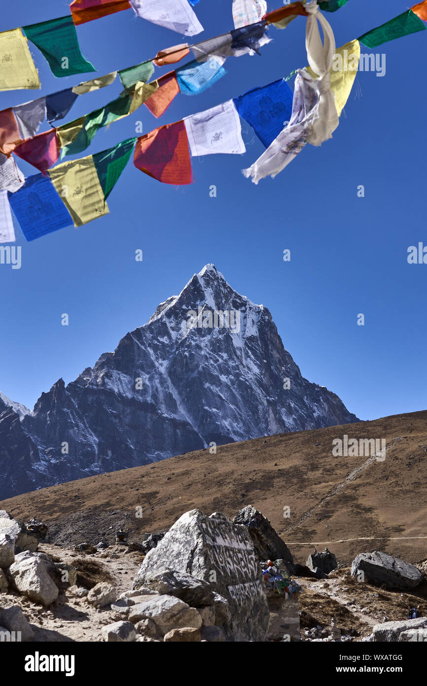 Peak of Cholatse in Nepal Stock Photo