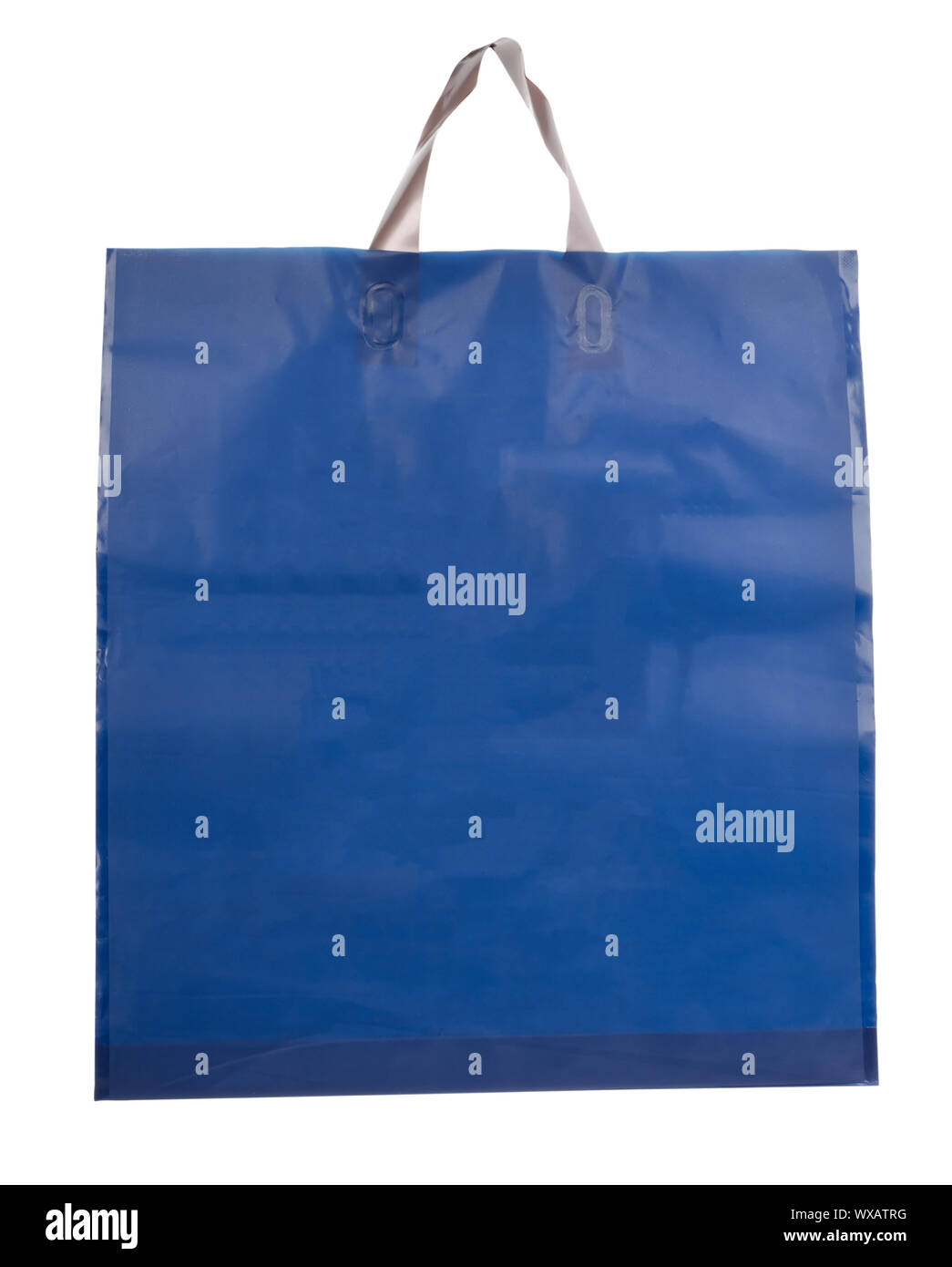 Blue plastic bag isolated on a white background Stock Photo - Alamy
