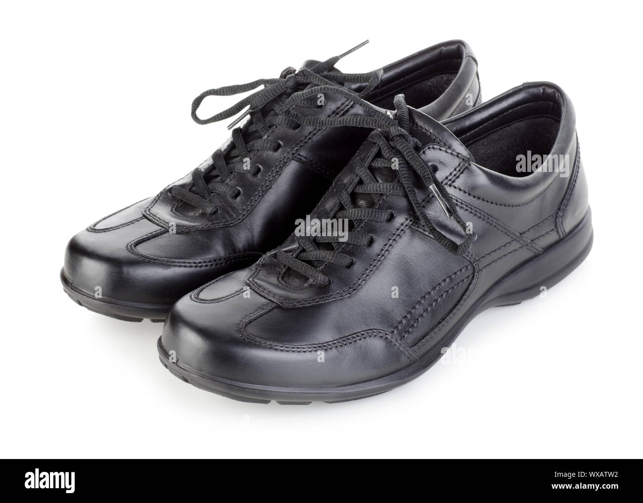 Black mens shoes isolated on white background Stock Photo - Alamy