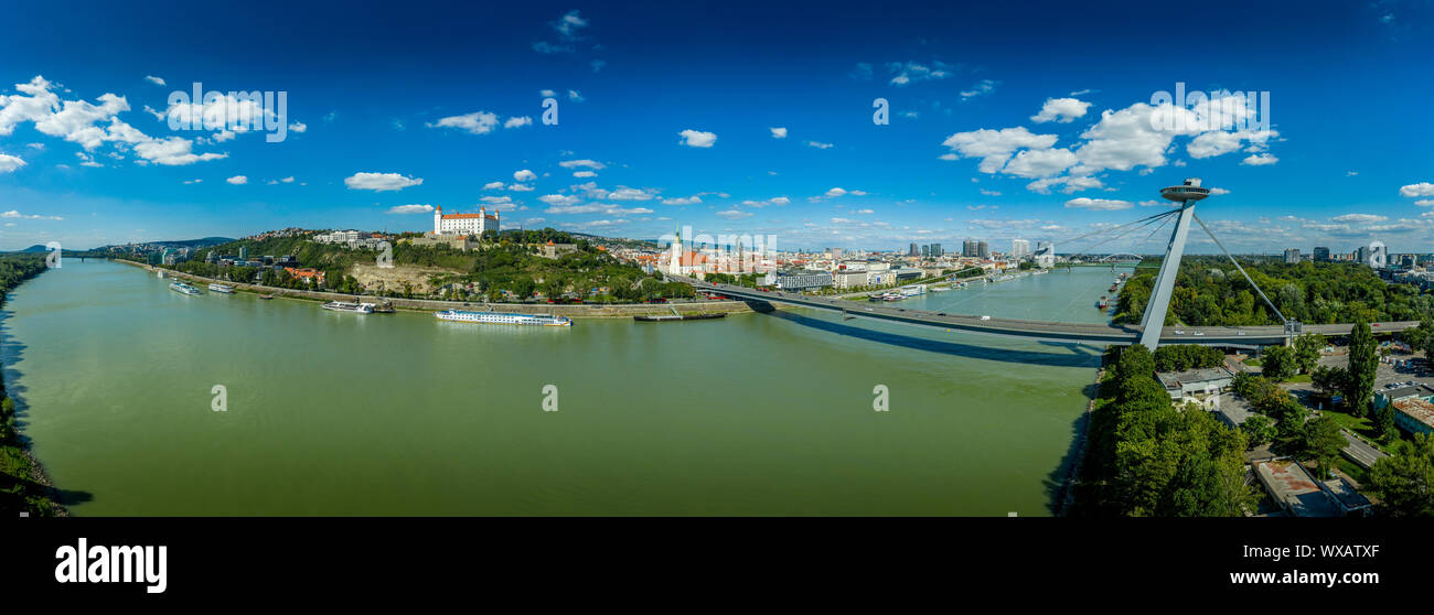 Aerial view riverside town dusk hi-res stock photography and images - Alamy