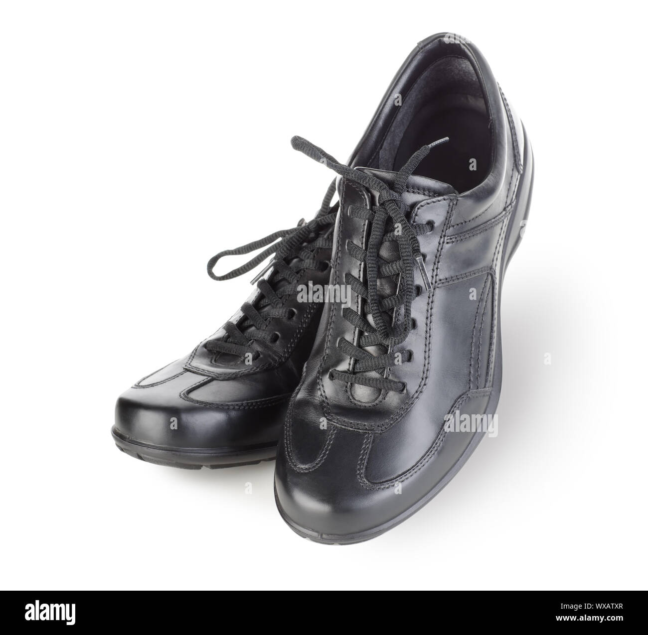 Black mens shoes isolated on white background Stock Photo - Alamy
