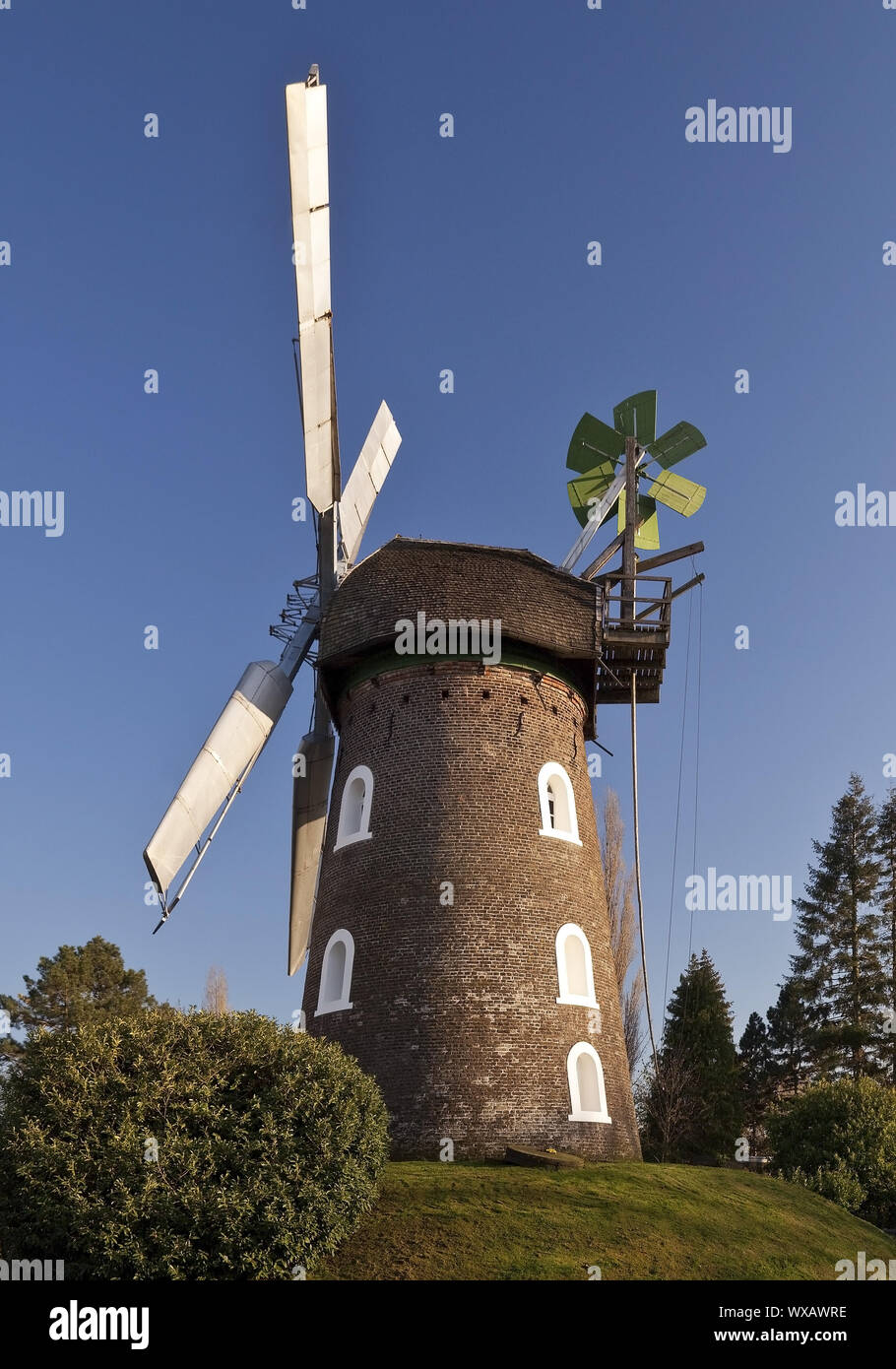 windmill Scholten Muehle, Rees, Lower Rhine, North Rhine-Westphalia, Germany, Europe Stock Photo