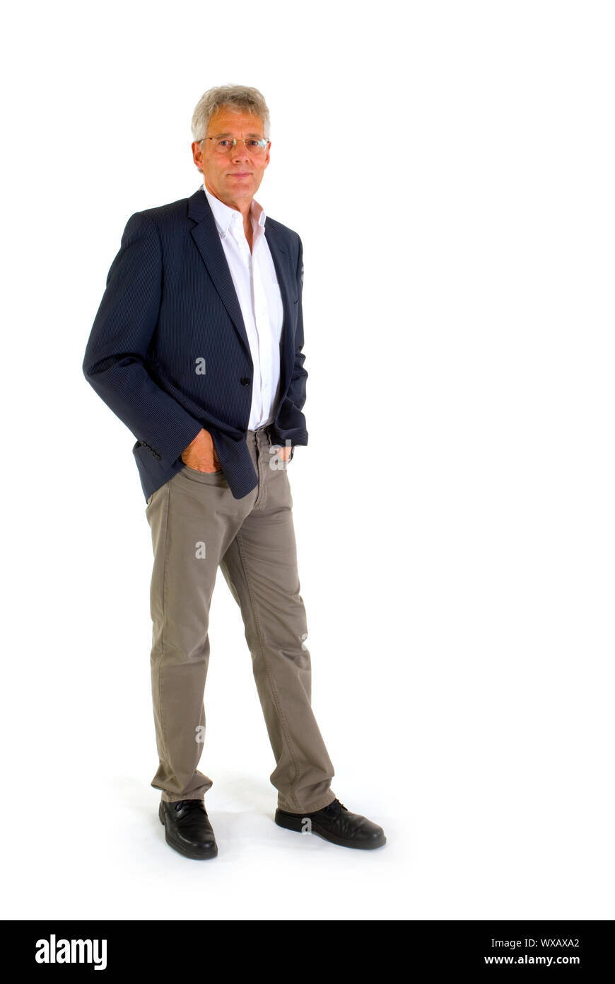 Standing man isolated over white Stock Photo - Alamy