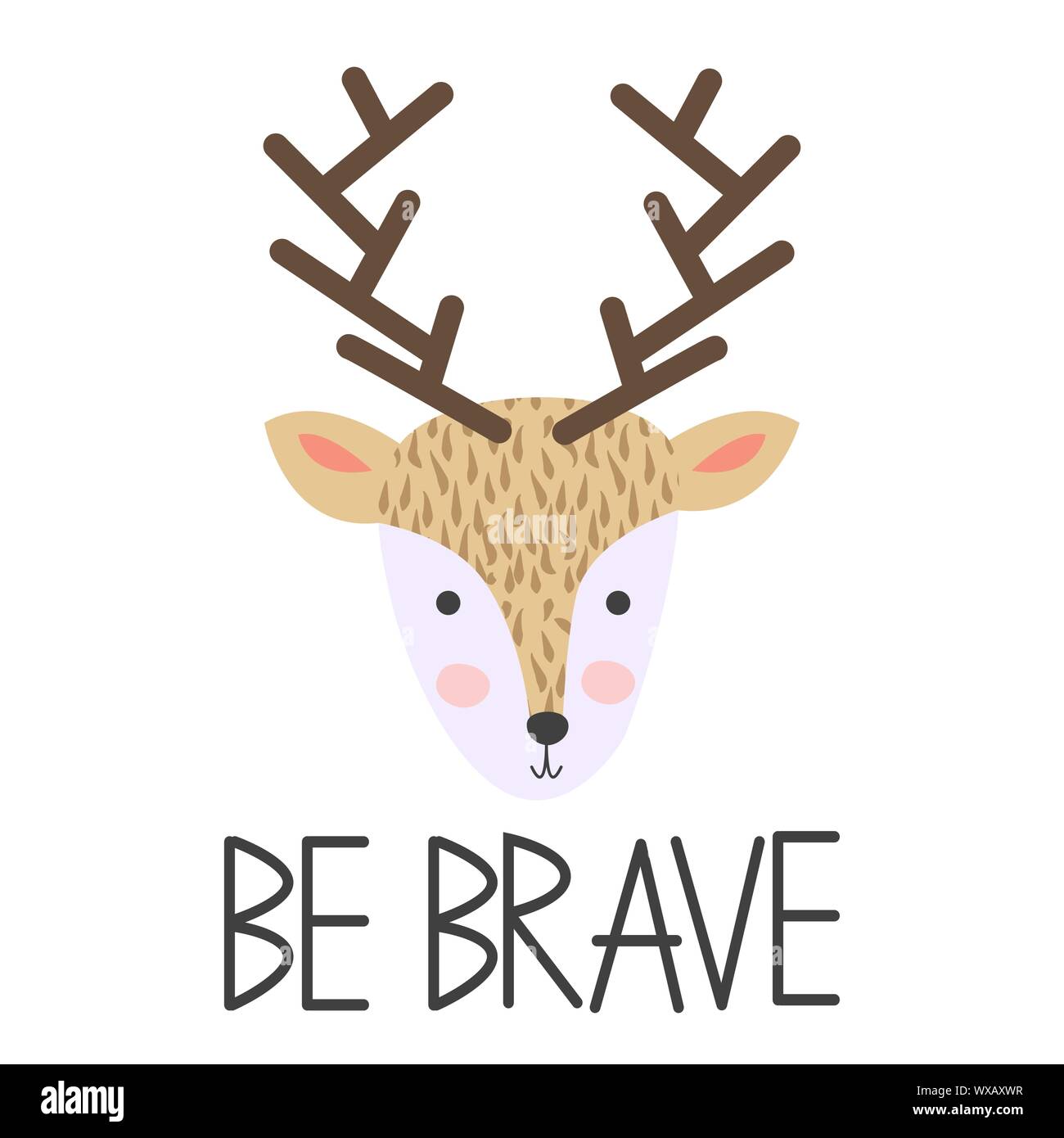 Deer for children in scandinavian style. Postcard of forest animals ...