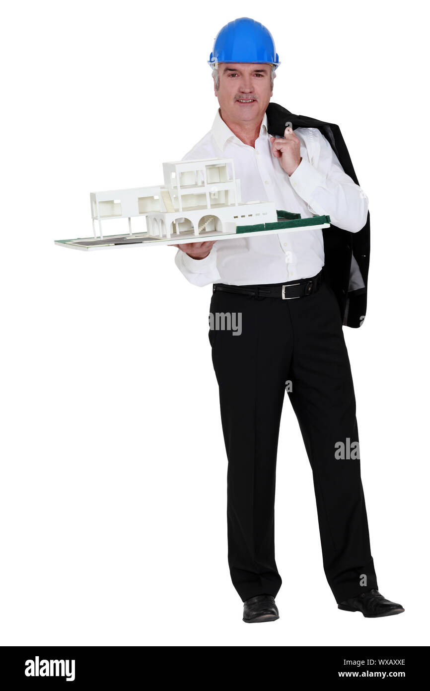 Grey haired Property Developer Stock Photo Alamy