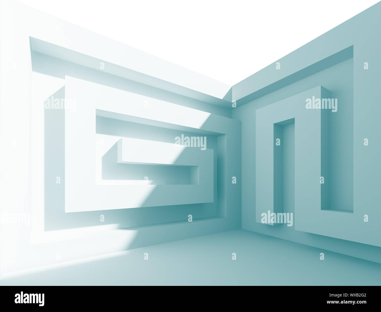 3d Illustration of Blue Abstract Architecture Background Stock Photo ...