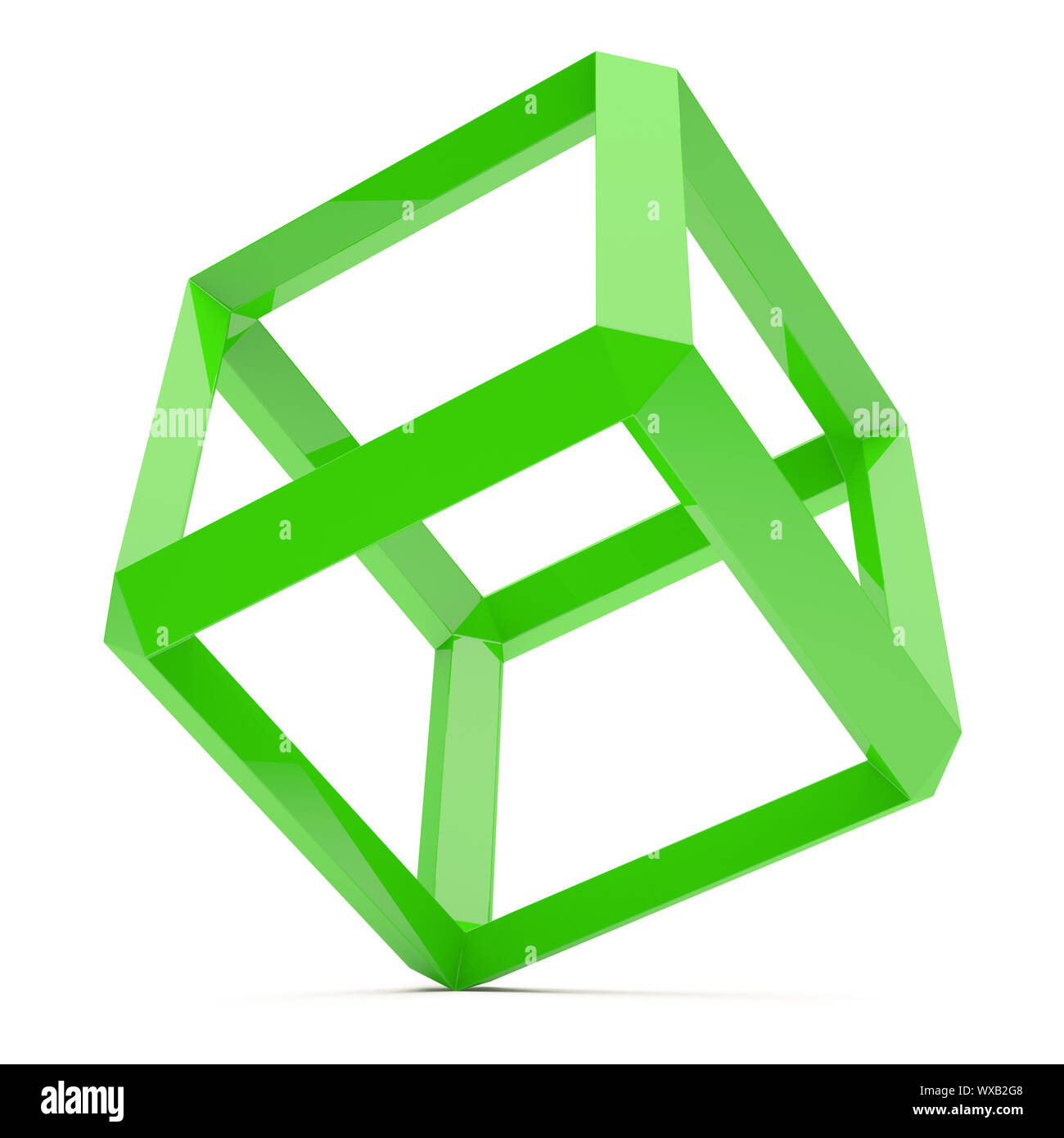 3d Illustration of Abstract Cube Isolated on White Stock Photo - Alamy
