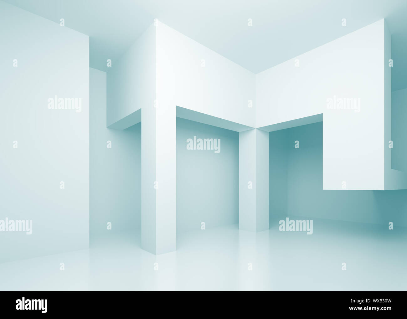 3d Illustration of Blue Abstract Architecture Background Stock Photo ...