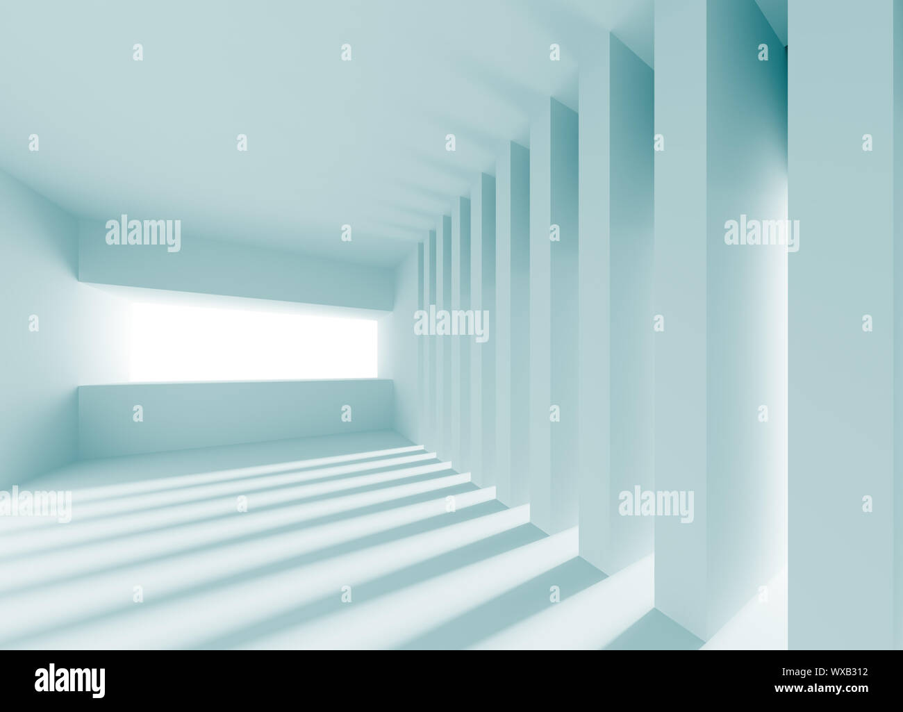 3d Illustration of Blue Abstract Architecture Background Stock Photo ...