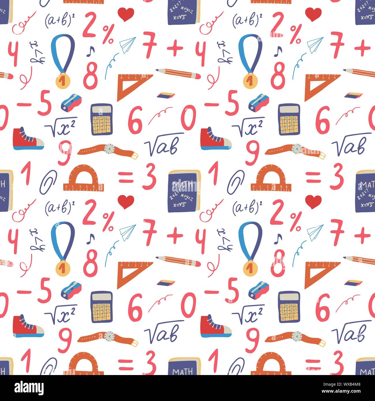 Back to school seamless pattern Stock Vector