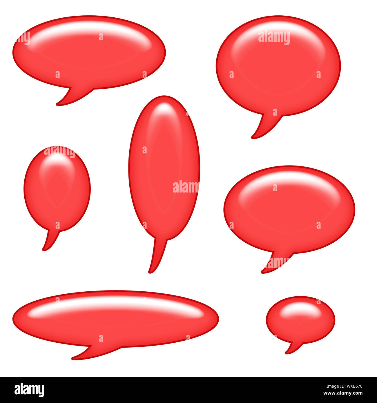 Caption Bubbles Isolated on a White Background Stock Photo - Alamy