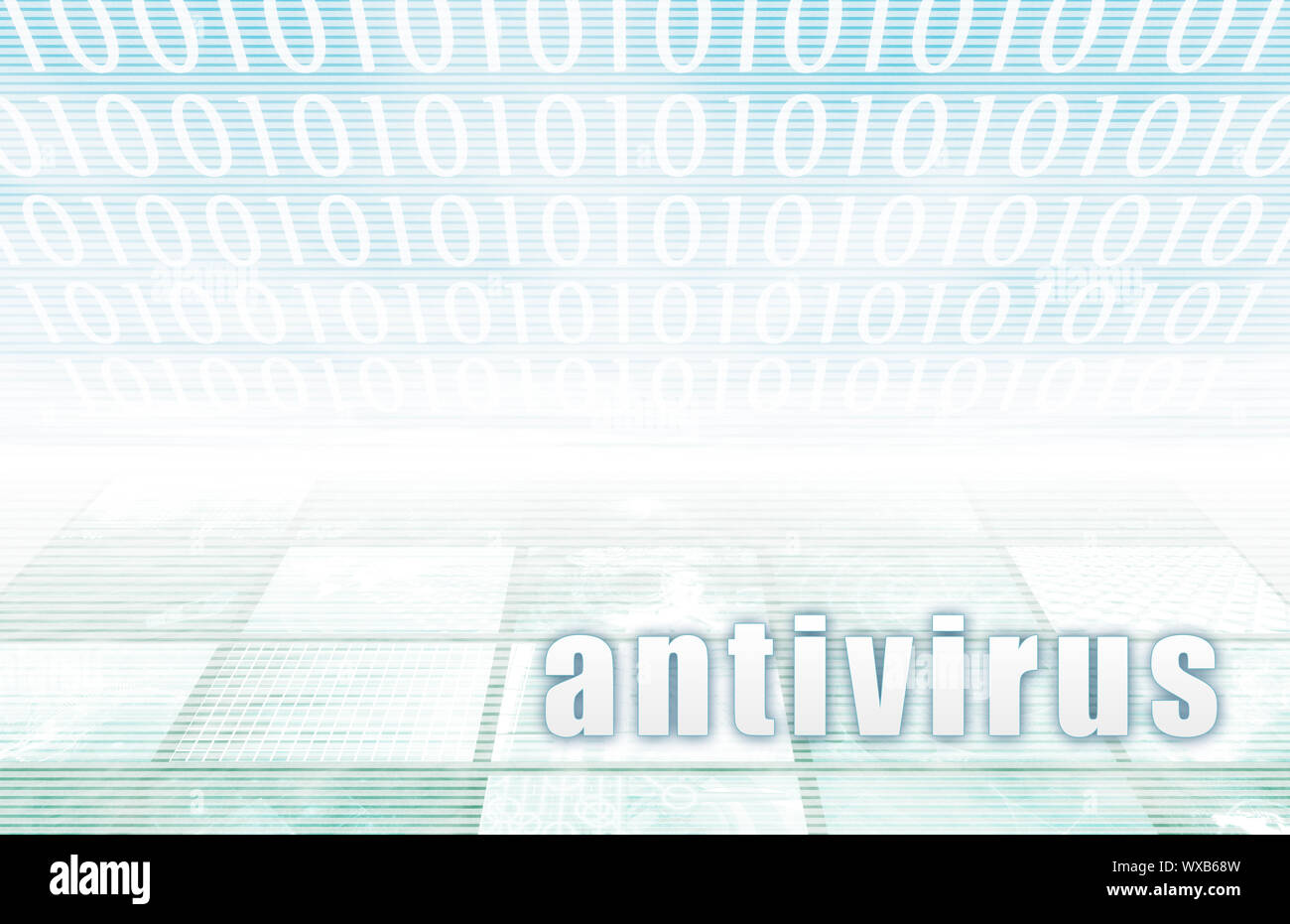 Antivirus on a Clear Blue Tech Background Stock Photo - Alamy