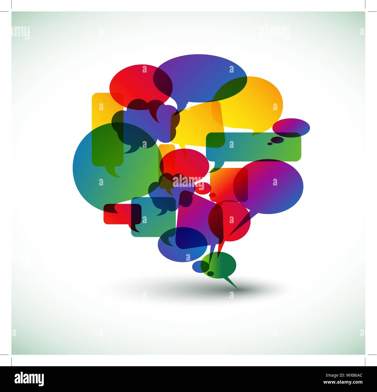 Big speech bubble made from colorful small bubbles Stock Vector