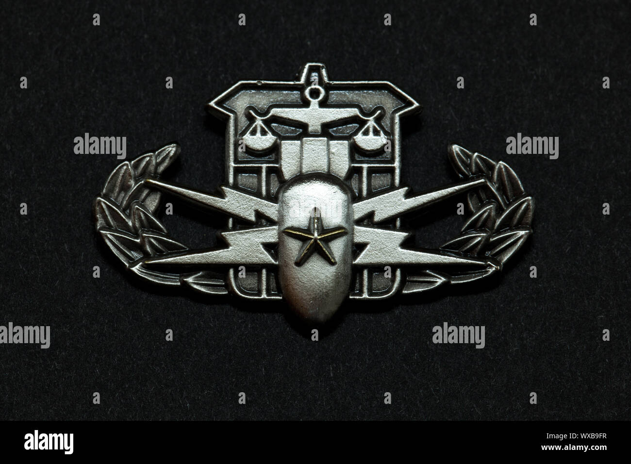 Hazardous Devices badge for Law Enforcement Bomb Squads Stock Photo