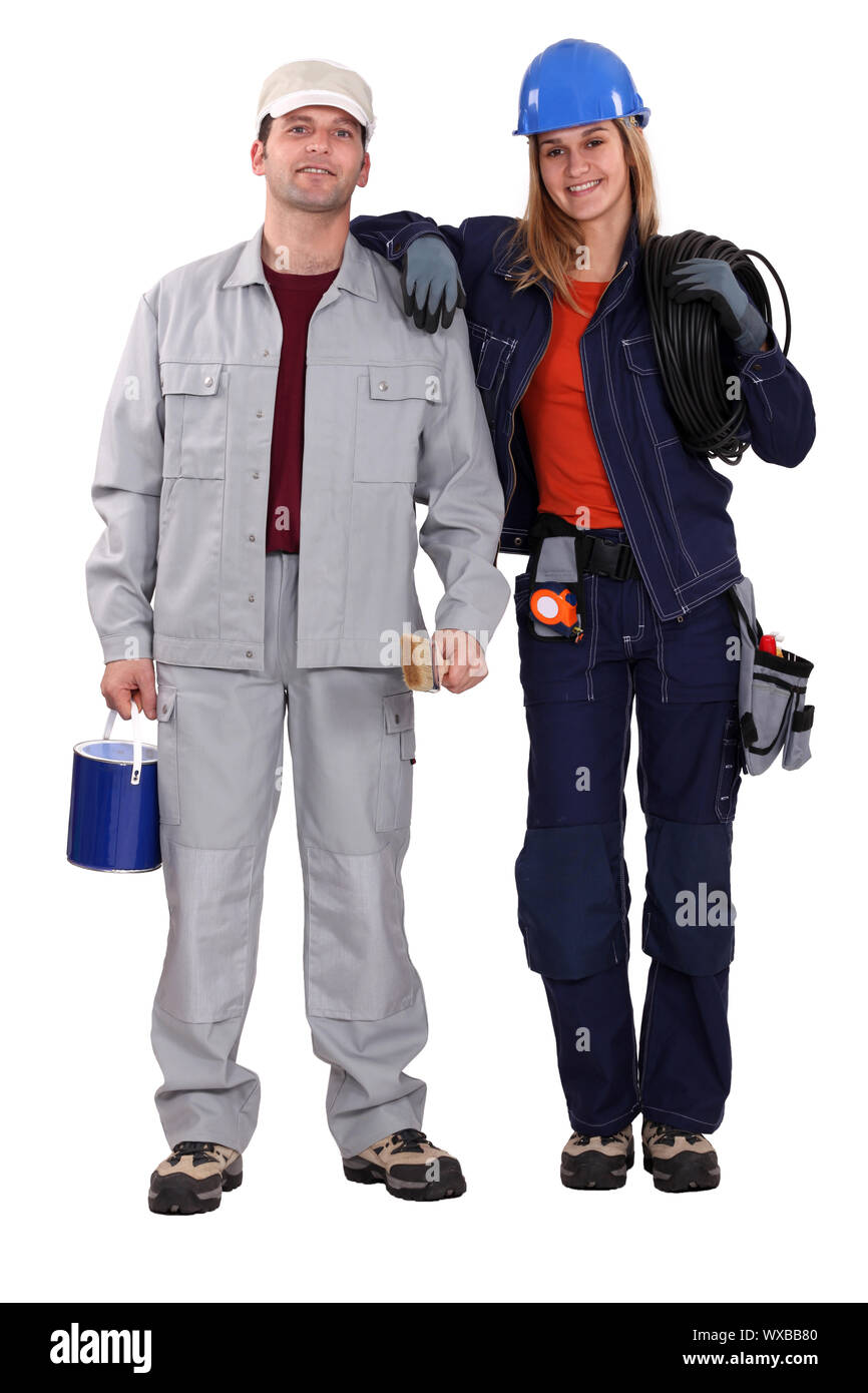 painter and electrician Stock Photo