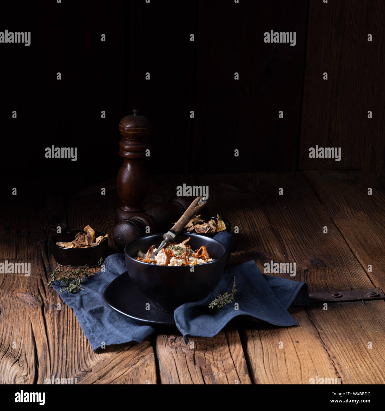 Kaszotto- polish risotto from barley groats with mushrooms Stock Photo ...