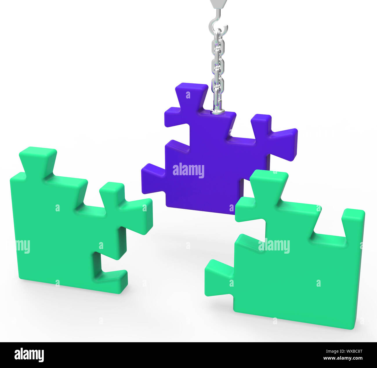 Unfinished Puzzle Showing Connection, Achievement And Completion Stock