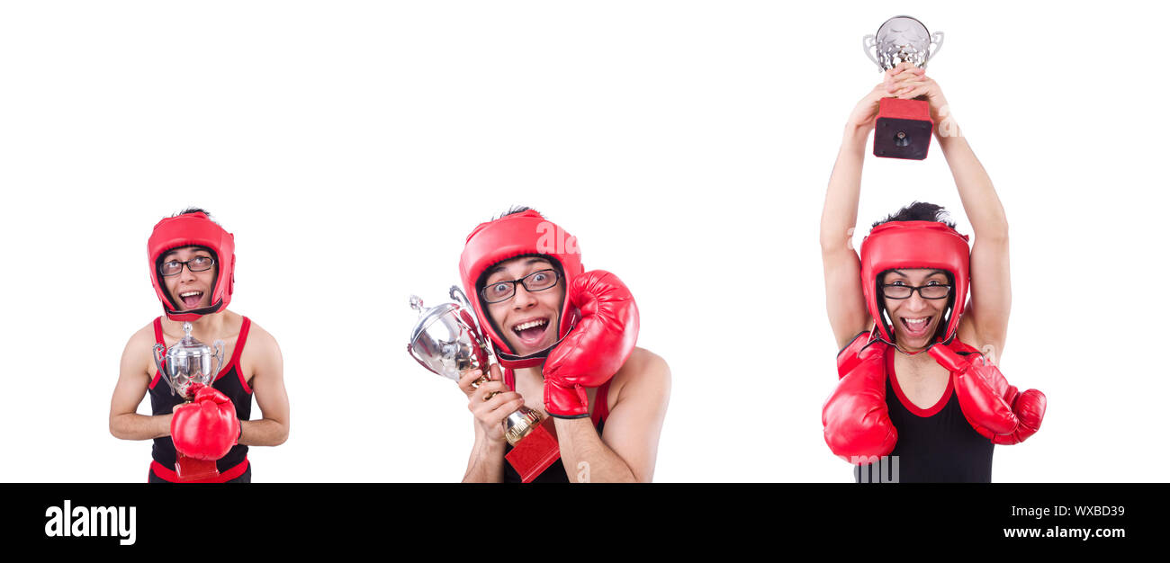Funny boxer isolated on the white background Stock Photo - Alamy