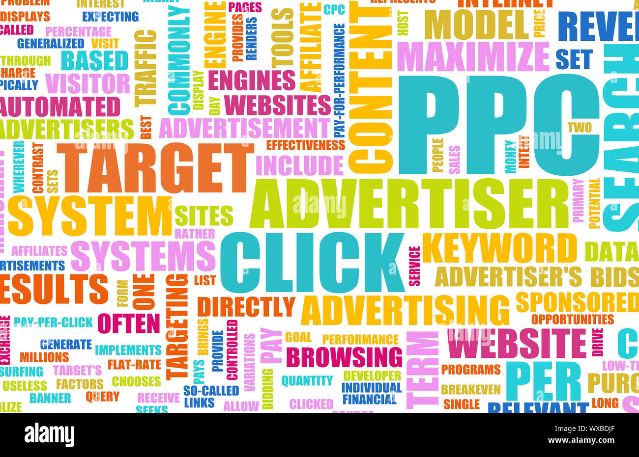 Pay Per Click Advertising as a Concept Stock Photo