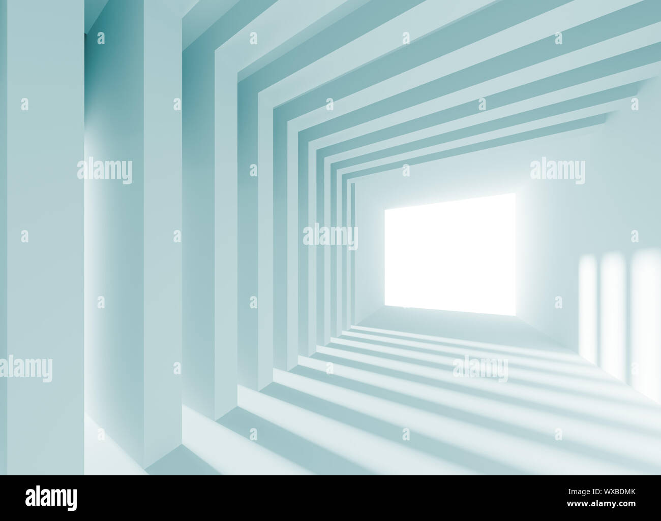 3d Illustration of Blue Abstract Architecture Background Stock Photo ...