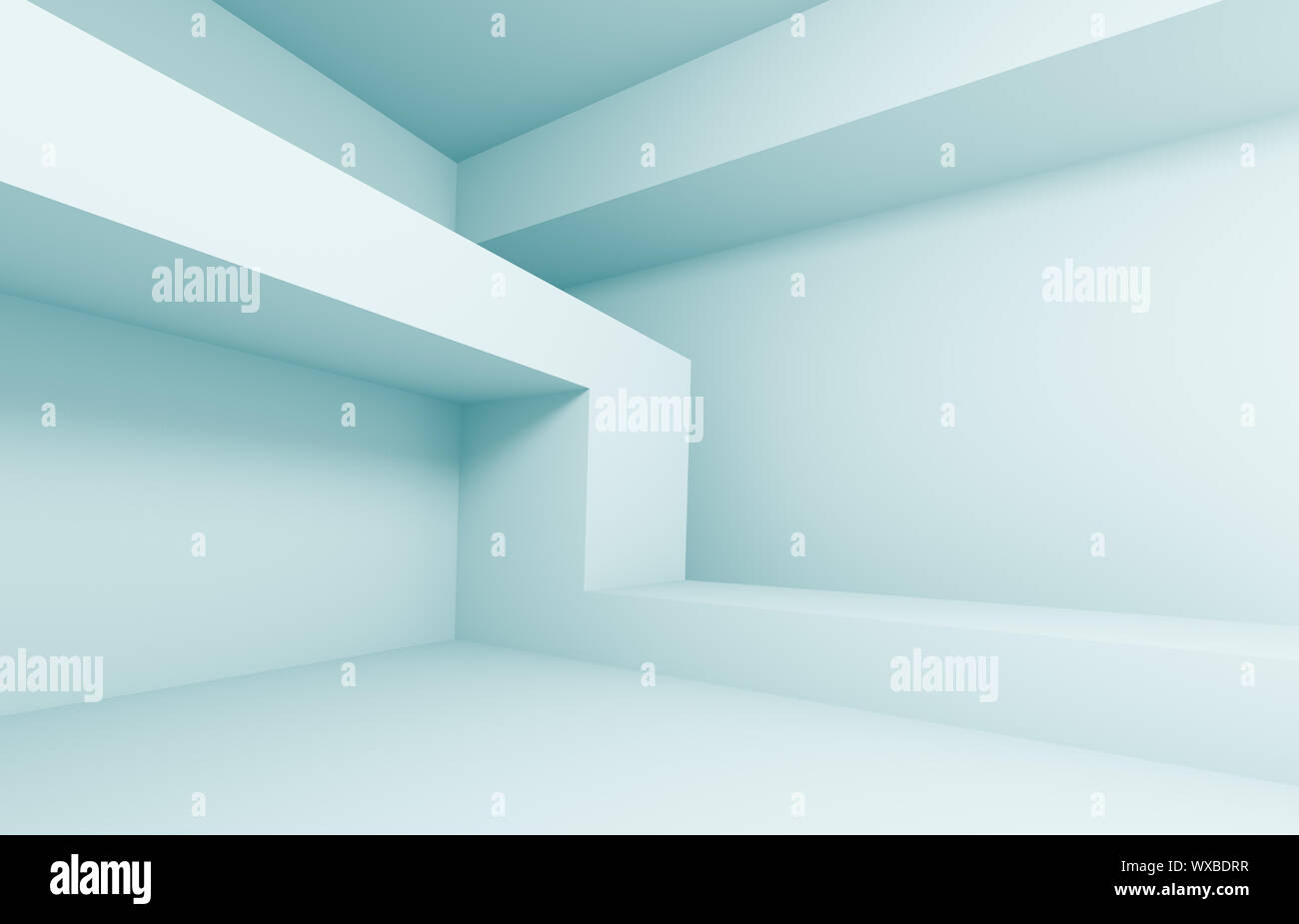 3d Illustration of Blue Abstract Architecture Background Stock Photo ...