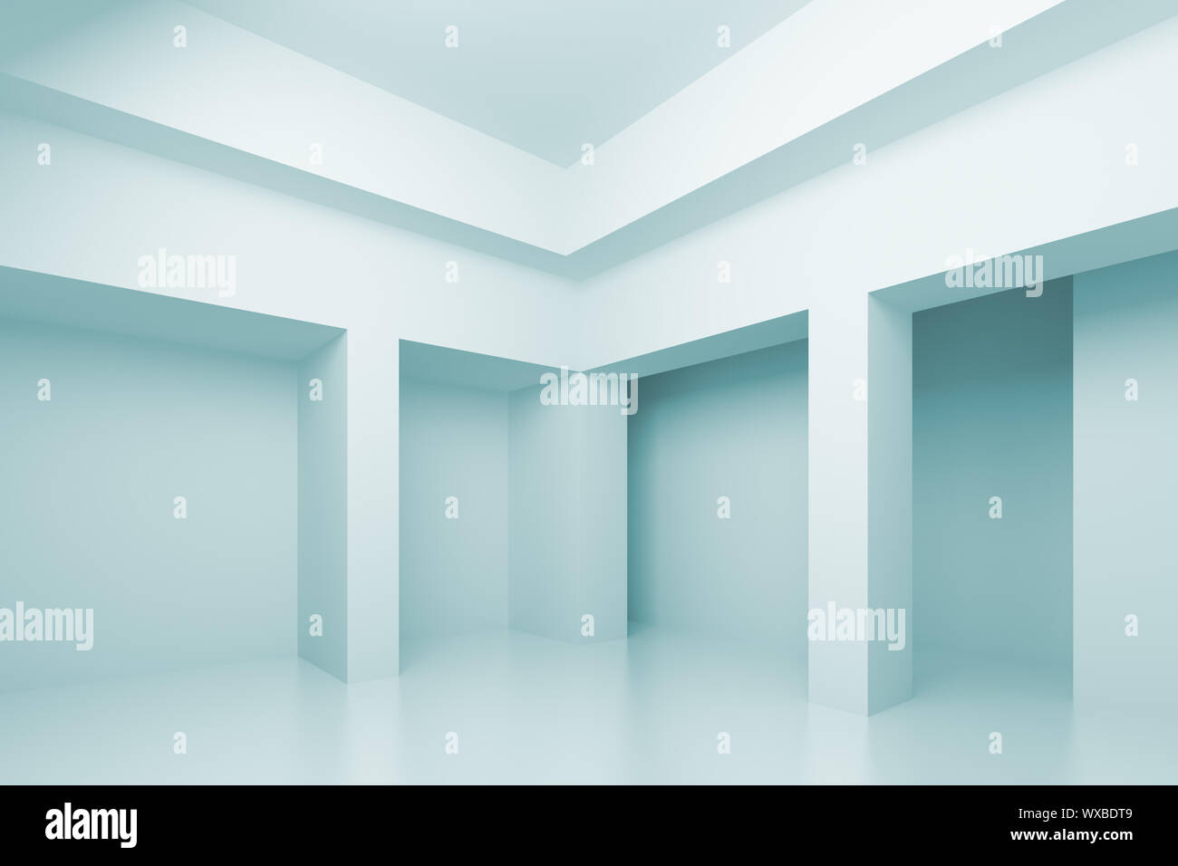 3d Illustration of Blue Abstract Architecture Background Stock Photo ...