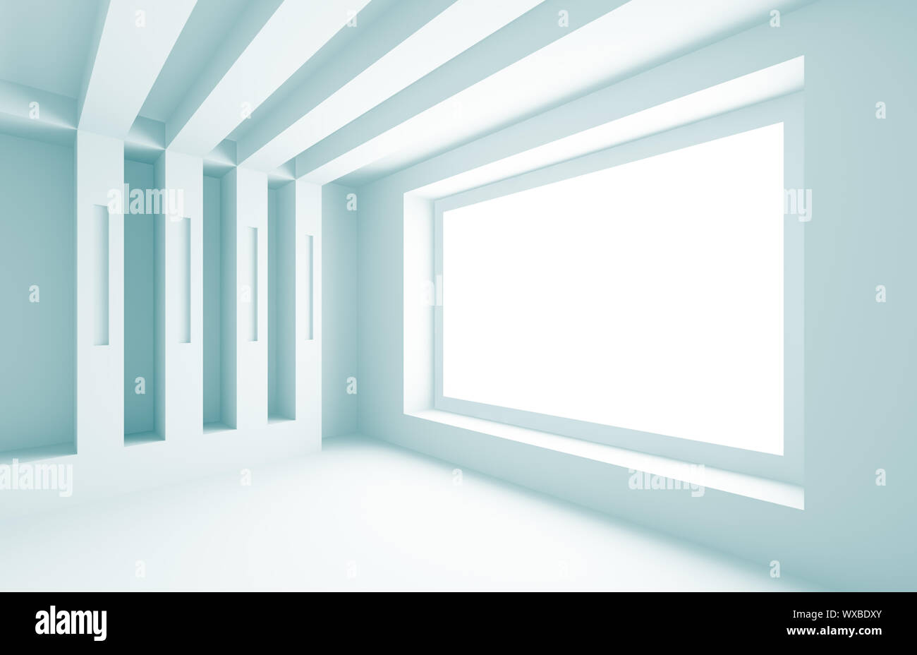 3d Illustration of Blue Abstract Interior Background Stock Photo - Alamy