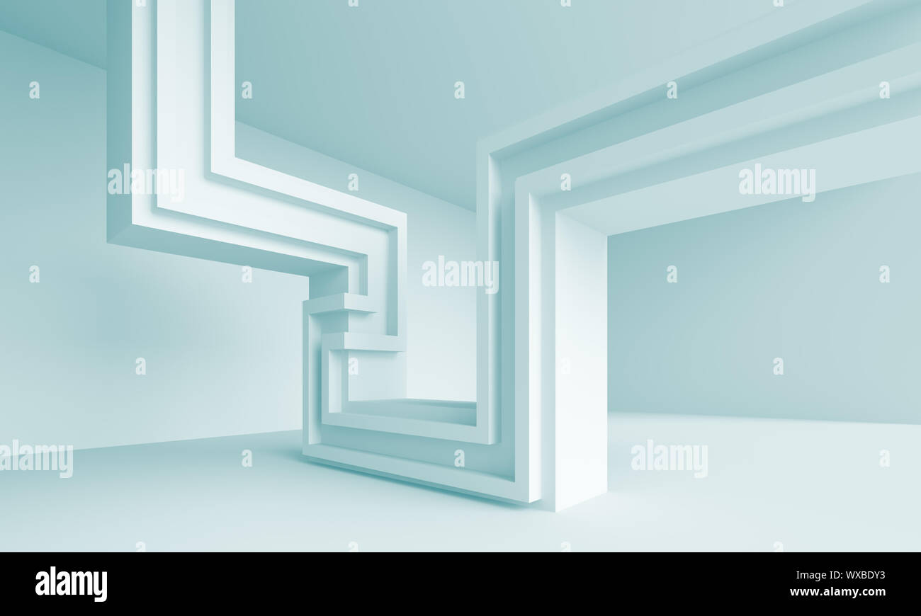 3d Illustration of Blue Modern Architecture Background Stock Photo - Alamy