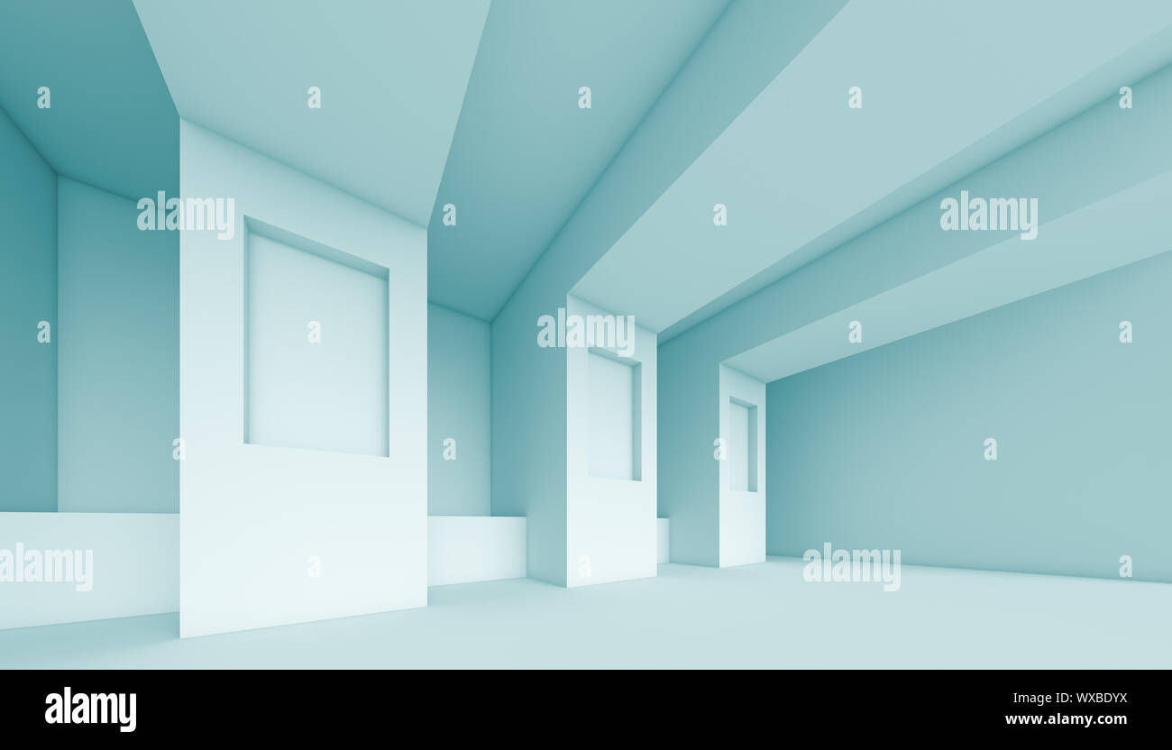 3d Illustration of Blue Abstract Interior Design Stock Photo - Alamy