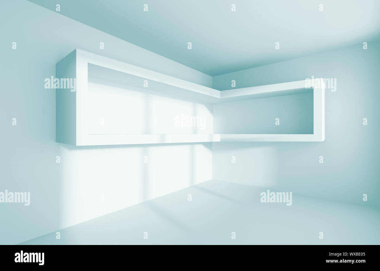 3d Illustration of Blue Abstract Interior Background Stock Photo - Alamy